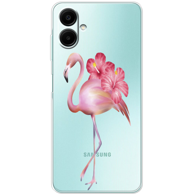 Прозорий чохол BoxFace Samsung Galaxy A07s (A077) Floral Flamingo