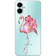 Прозорий чохол BoxFace Samsung Galaxy A07s (A077) Floral Flamingo