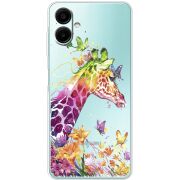 Прозорий чохол BoxFace Samsung Galaxy A07s (A077) Colorful Giraffe