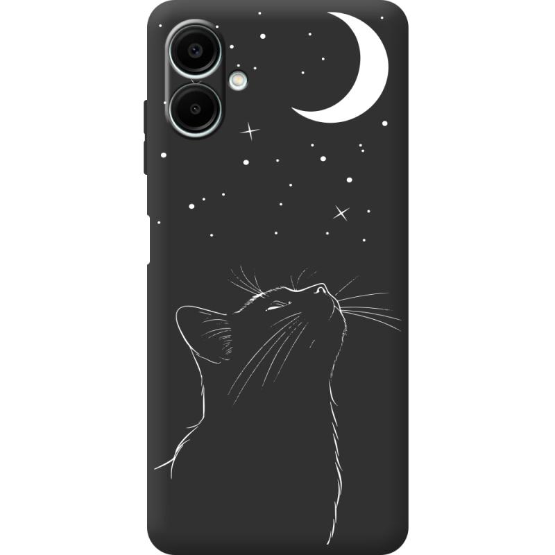 Чорний чохол BoxFace Samsung Galaxy A07s (A077) Місячний кіт