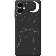Чорний чохол BoxFace Samsung Galaxy A07s (A077) Місячний кіт