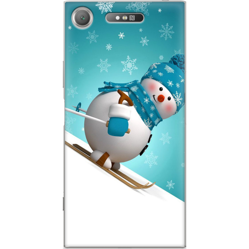 Чехол Uprint Sony Xperia XZ1 G8342 Skier Snowman