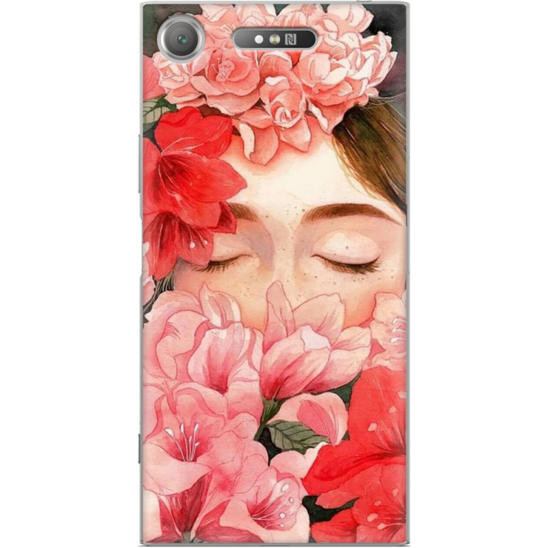 Чехол Uprint Sony Xperia XZ1 G8342 Girl in Flowers