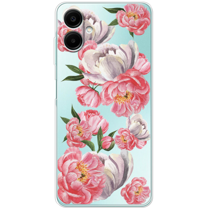 Прозорий чохол BoxFace Samsung Galaxy A08 (A085) Peony Watercolor Style