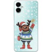 Прозорий чохол BoxFace Samsung Galaxy A08 (A085) Christmas Deer with Snow