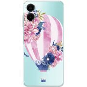 Чохол зі стразами Samsung Galaxy A08 (A085) Pink Air Baloon