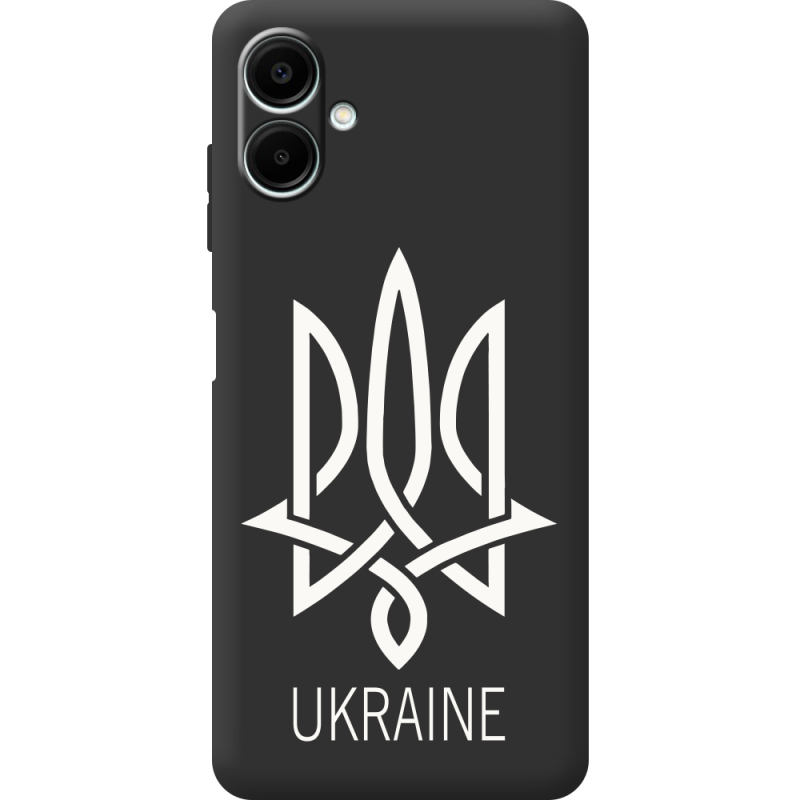Чорний чохол BoxFace Samsung Galaxy A08 (A085) Тризуб монограмма ukraine