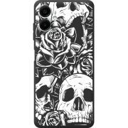 Чорний чохол BoxFace Samsung Galaxy A08 (A085) Skull and Roses