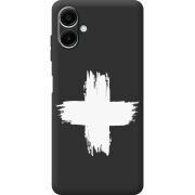 Чорний чохол BoxFace Samsung Galaxy A08 (A085) Білий хрест ЗСУ
