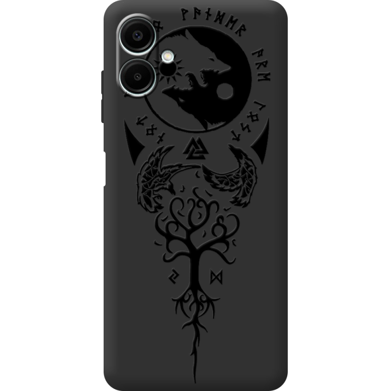 Чорний чохол BoxFace Samsung Galaxy A08 (A085) Hugin and Munin