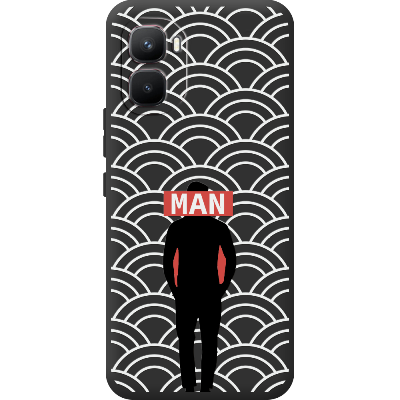 Чорний чохол BoxFace Infinix GT 50 Pro Man Pattern