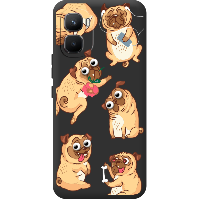 Прозорий чохол BoxFace Infinix GT 50 Pro с 3D-глазками Pug