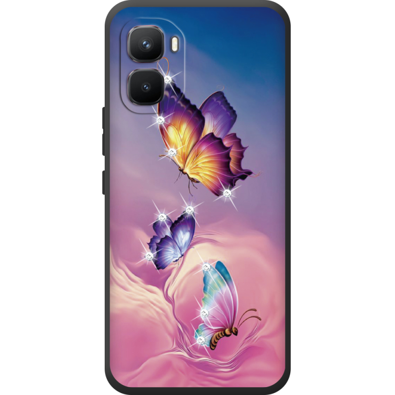Чохол зі стразами Infinix GT 50 Pro Butterflies