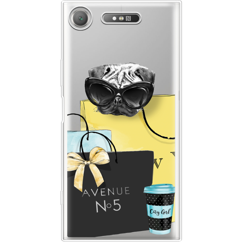 Прозрачный чехол Uprint Sony Xperia XZ1 G8342 Fashion Pug