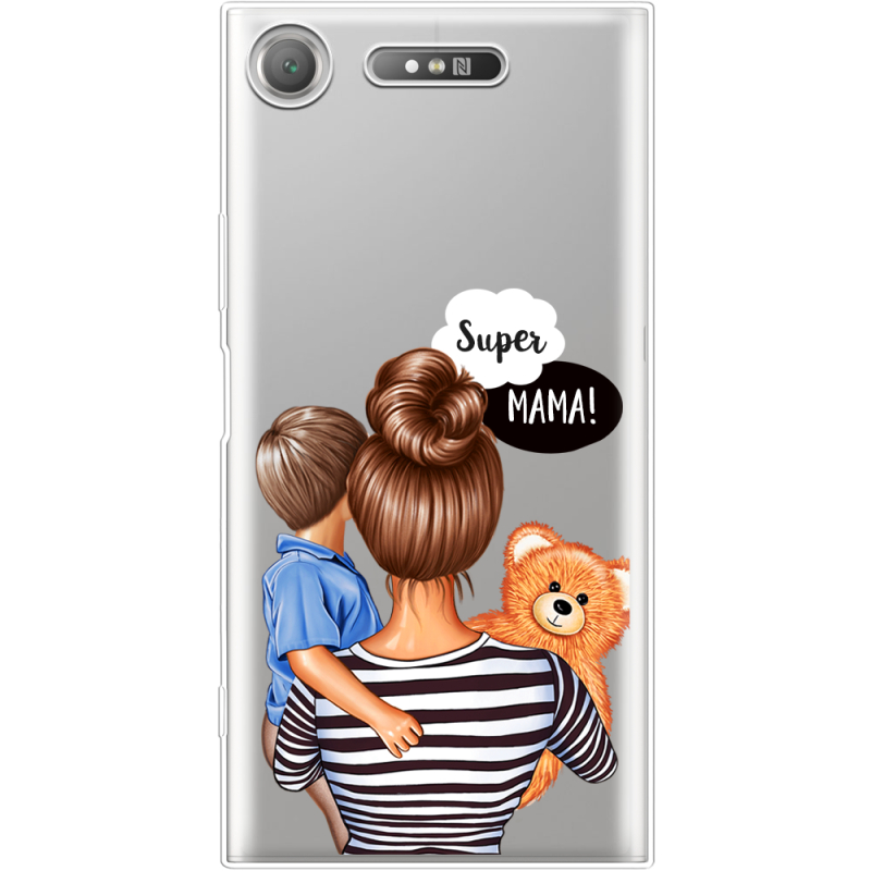 Прозрачный чехол Uprint Sony Xperia XZ1 G8342 Super Mama and Son