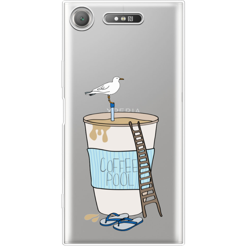 Прозрачный чехол Uprint Sony Xperia XZ1 G8342 Segull in Cofee Pool