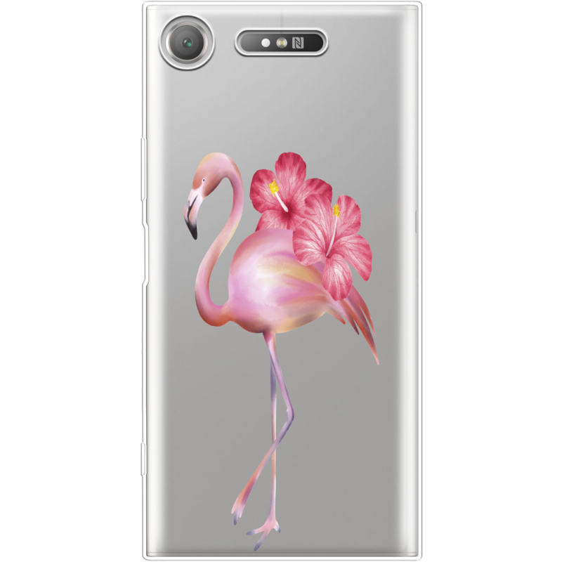Прозрачный чехол Uprint Sony Xperia XZ1 G8342 Floral Flamingo