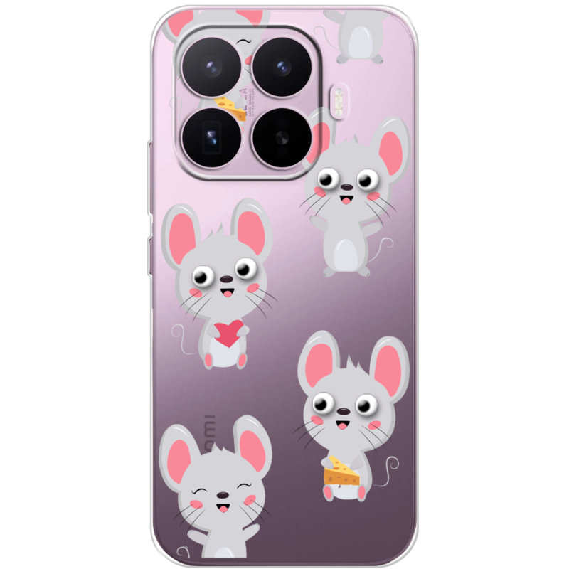 Прозорий чохол BoxFace Xiaomi 17T с 3D-глазками Mouse
