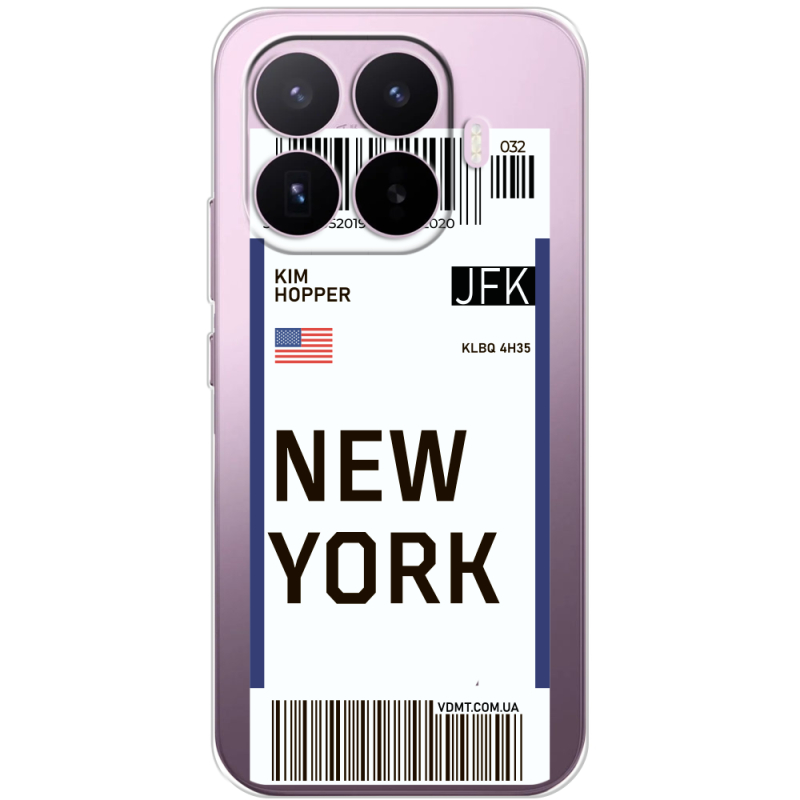 Прозорий чохол BoxFace Xiaomi 17T Ticket New York