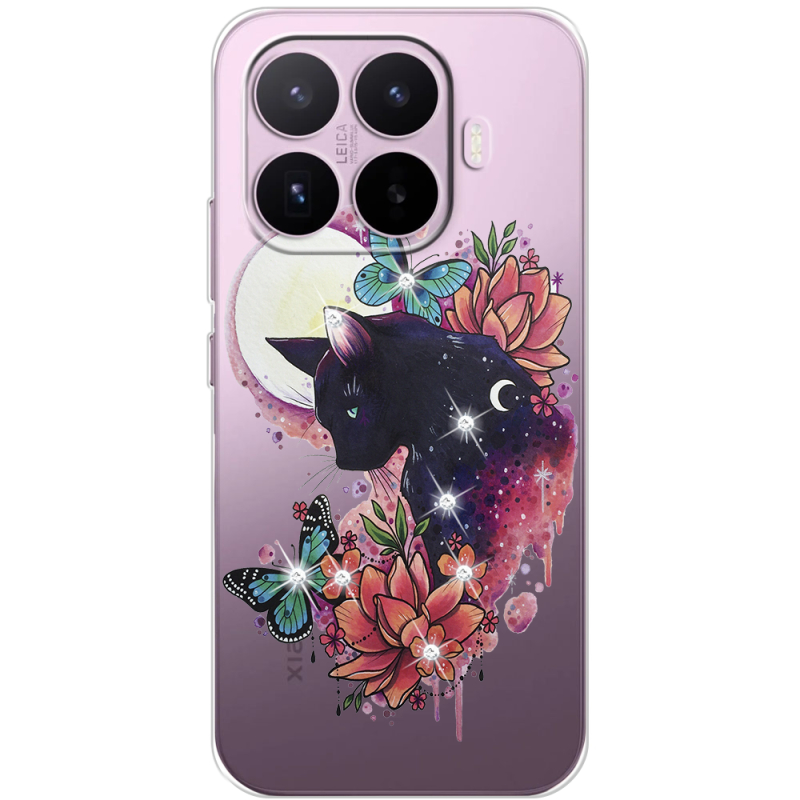 Чохол зі стразами Xiaomi 17T Cat in Flowers