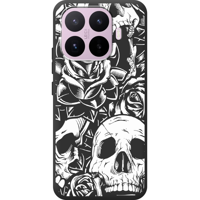 Чорний чохол BoxFace Xiaomi 17T Skull and Roses
