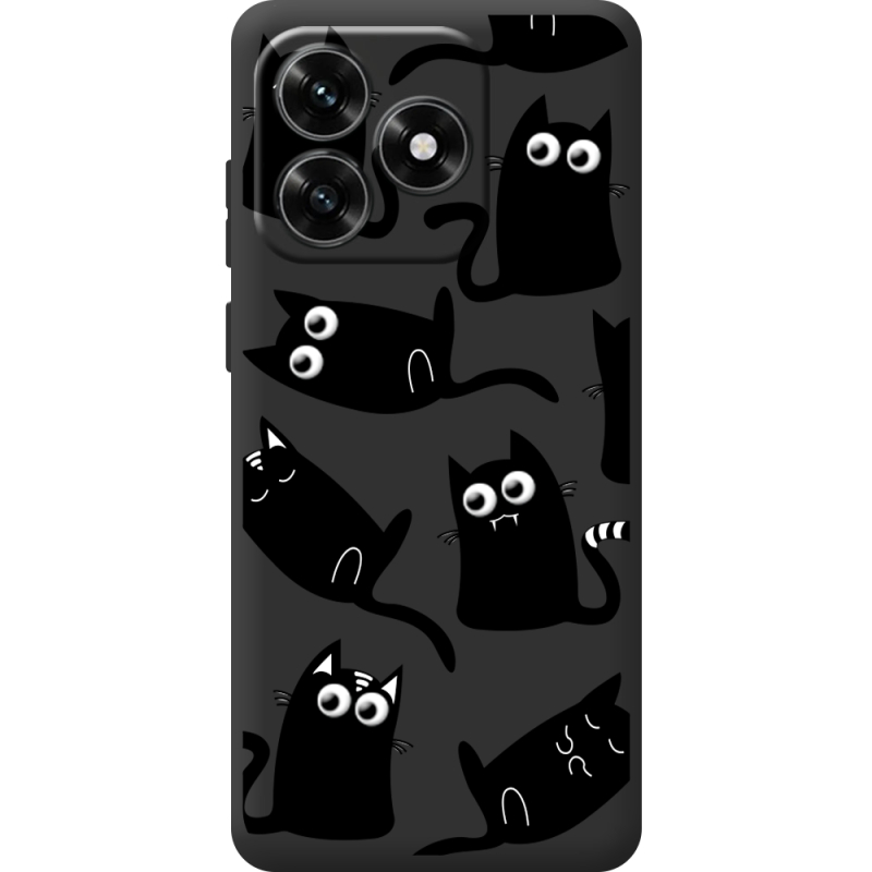 Прозрачный чехол BoxFace Honor X5c Plus с 3D-глазками Black Kitty