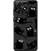 Прозрачный чехол BoxFace Honor X5c Plus с 3D-глазками Black Kitty