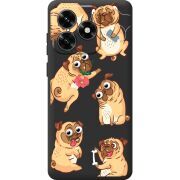 Прозрачный чехол BoxFace Honor X5c Plus с 3D-глазками Pug