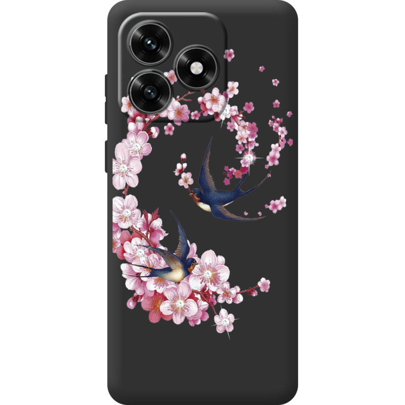 Чехол со стразами BoxFace Honor X5c Plus Swallows and Bloom