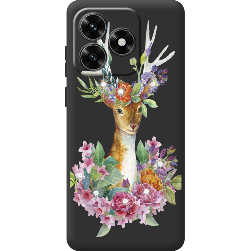 Чехол со стразами BoxFace Honor X5c Plus Deer with flowers