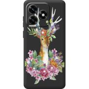 Чехол со стразами BoxFace Honor X5c Plus Deer with flowers
