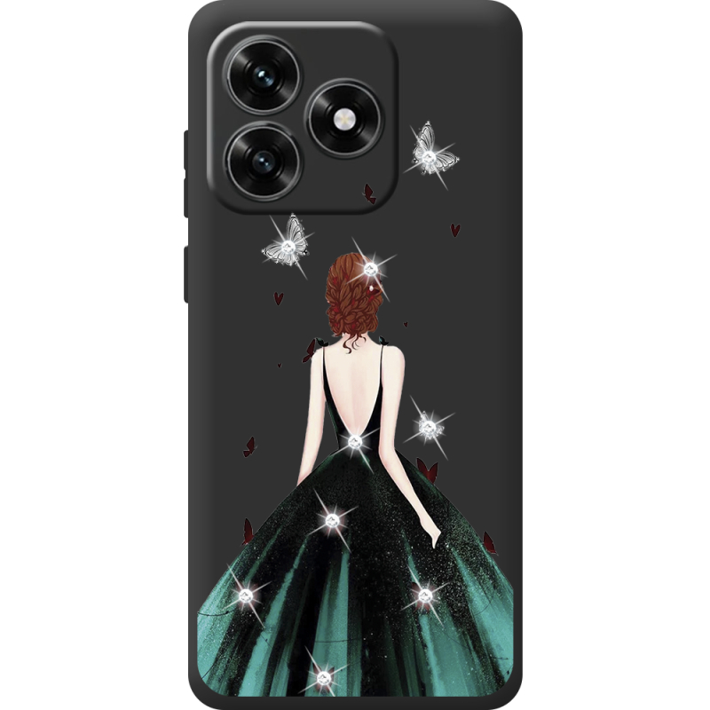 Чехол со стразами BoxFace Honor X5c Plus Girl in the green dress