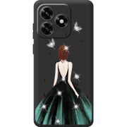 Чехол со стразами BoxFace Honor X5c Plus Girl in the green dress