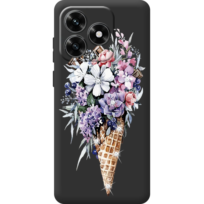 Чехол со стразами BoxFace Honor X5c Plus Ice Cream Flowers