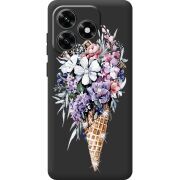 Чехол со стразами BoxFace Honor X5c Plus Ice Cream Flowers