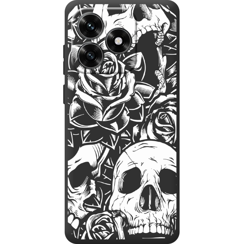 Черный чехол BoxFace Honor X5c Plus Skull and Roses