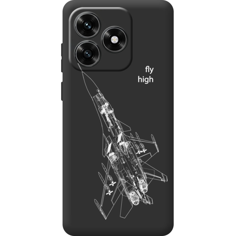 Черный чехол BoxFace Honor X5c Plus Військовий літак