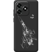 Черный чехол BoxFace Honor X5c Plus Військовий літак