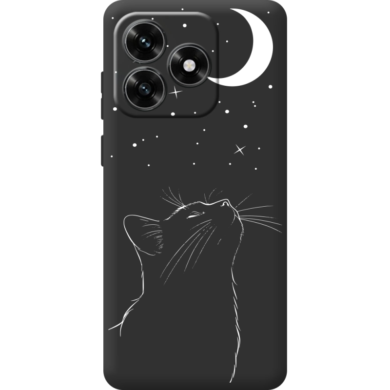 Черный чехол BoxFace Honor X5c Plus Місячний кіт