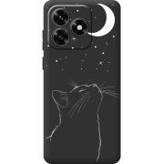 Черный чехол BoxFace Honor X5c Plus Місячний кіт