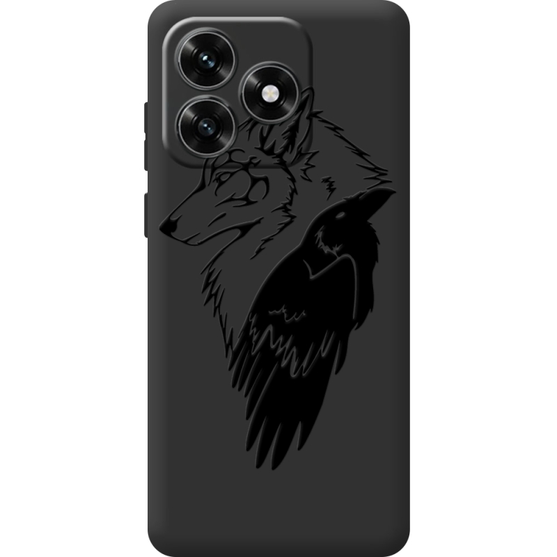 Черный чехол BoxFace Honor X5c Plus Wolf and Raven