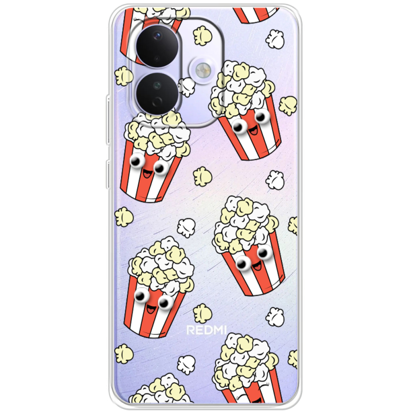 Прозорий чохол BoxFace Xiaomi Redmi Note 17 Pro с 3D-глазками Popcorn