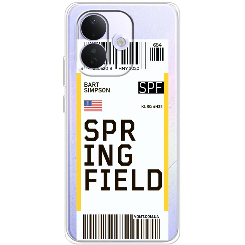 Прозорий чохол BoxFace Xiaomi Redmi Note 17 Pro Ticket Springfield