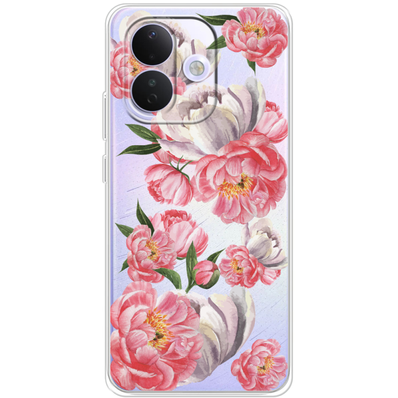 Прозорий чохол BoxFace Xiaomi Redmi Note 17 Pro Peony Watercolor Style