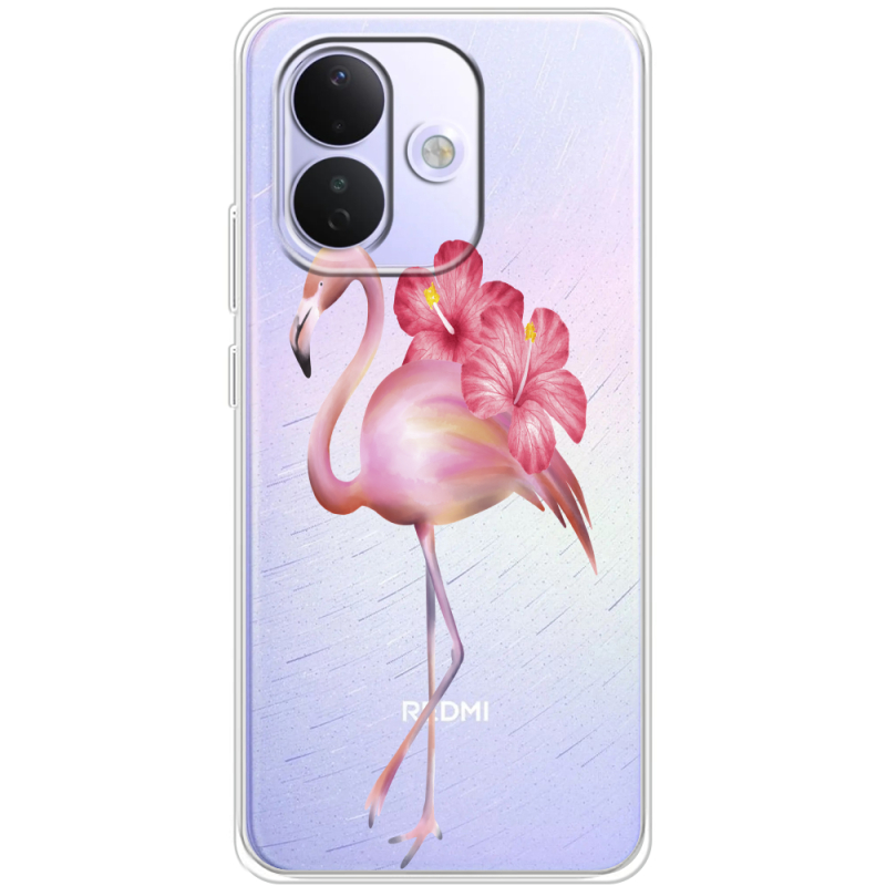 Прозорий чохол BoxFace Xiaomi Redmi Note 17 Pro Floral Flamingo
