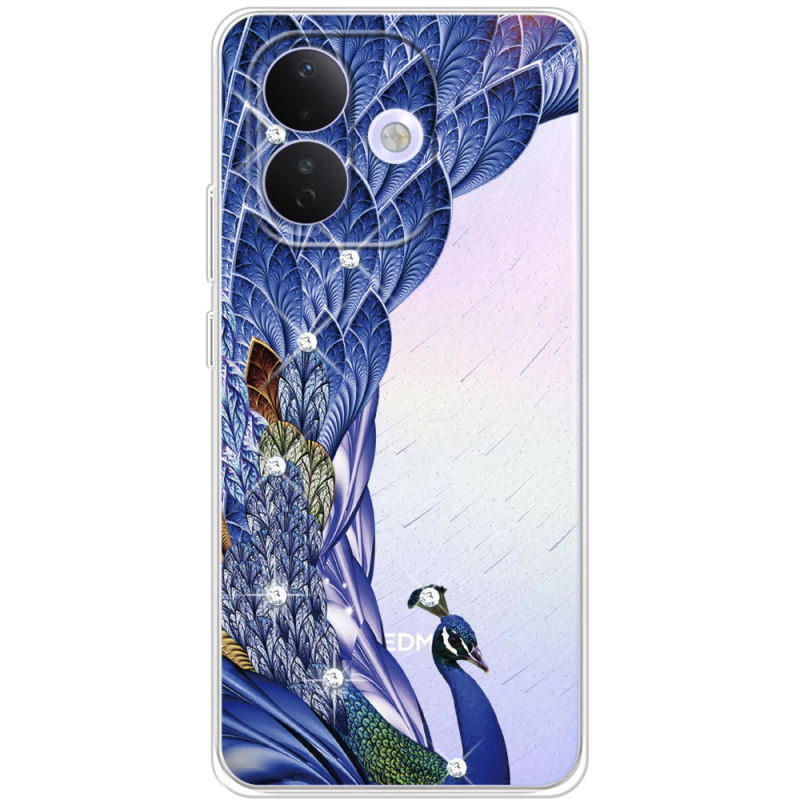 Чохол зі стразами Xiaomi Redmi Note 17 Pro Peafowl