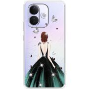 Чохол зі стразами Xiaomi Redmi Note 17 Pro Girl in the green dress