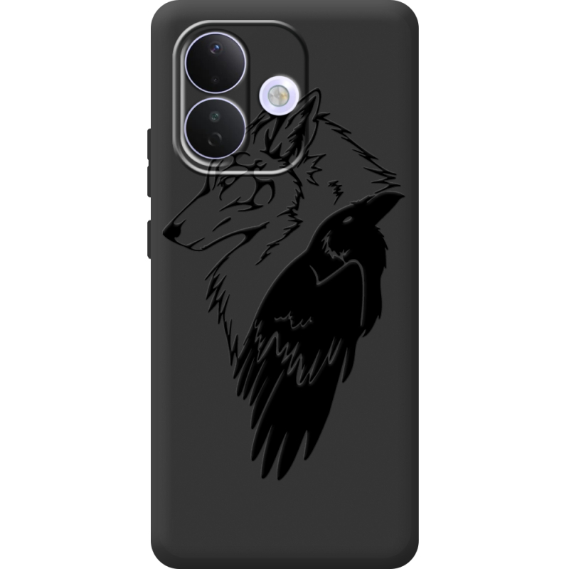 Чорний чохол BoxFace Xiaomi Redmi Note 17 Pro Wolf and Raven