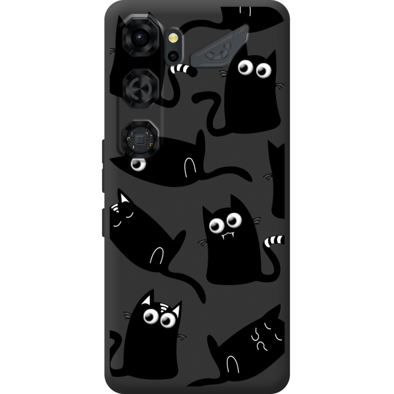 Прозорий чохол BoxFace Nubia Neo 5 GT 5G с 3D-глазками Black Kitty