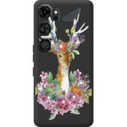 Чохол зі стразами Nubia Neo 5 GT 5G Deer with flowers
